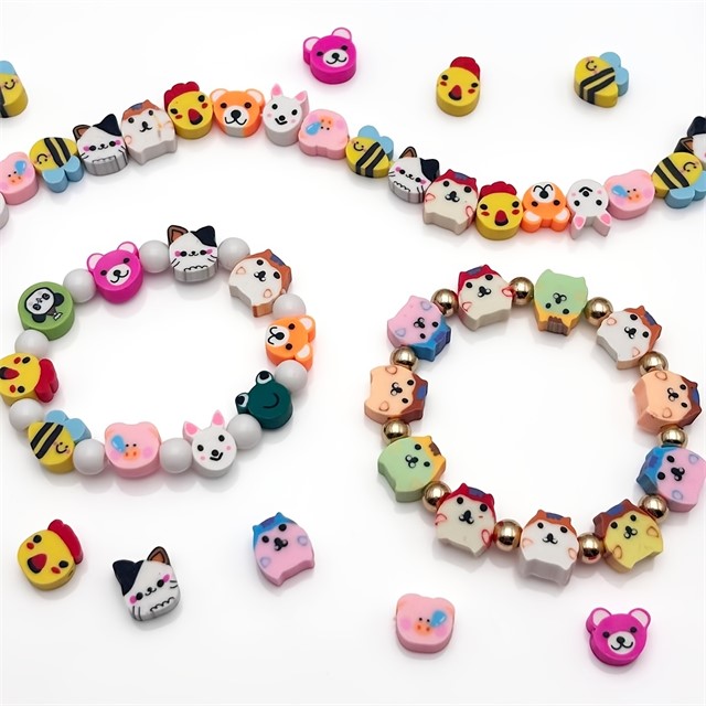 Fimo perle živali mix – komplet 40 kosov