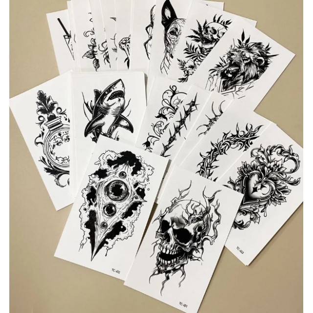 Set manjših tatujev v črni barvi za moške - komplet 30 TC-i01 