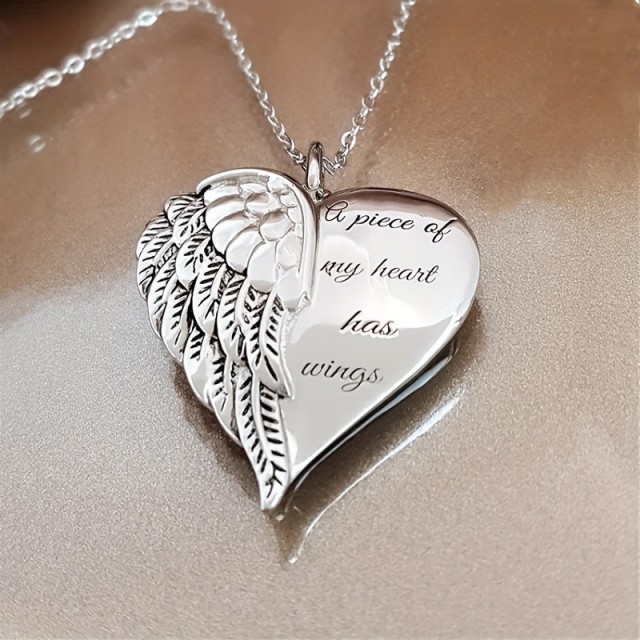 Ogrlica za spomin na drage pokojne: A piece of my heart has wings