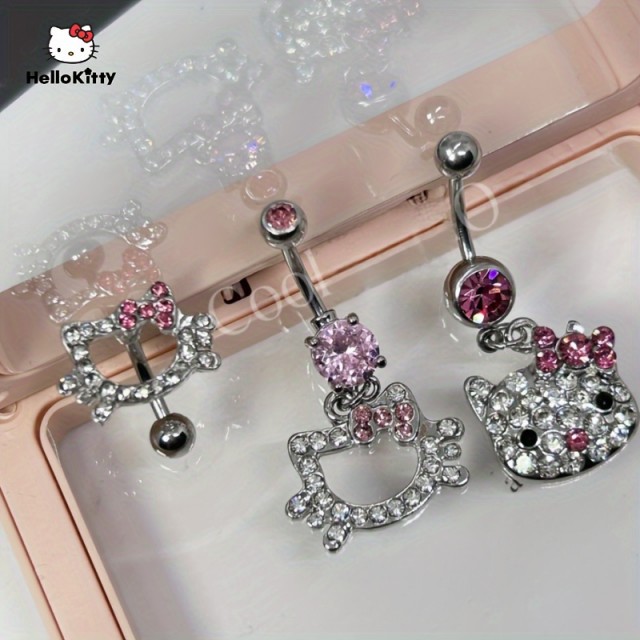 Prisrčen piercing za popek Hello Kitty 