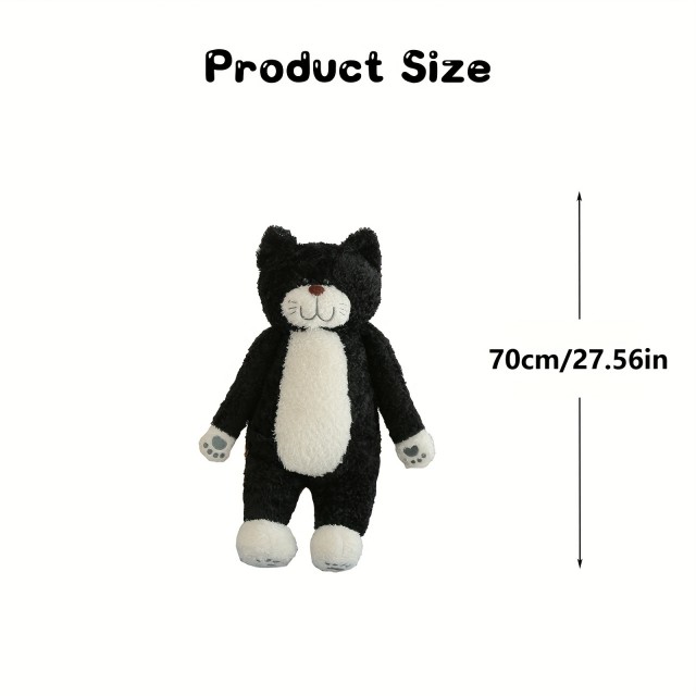XXL plišasta igrača siva mucka 70cm