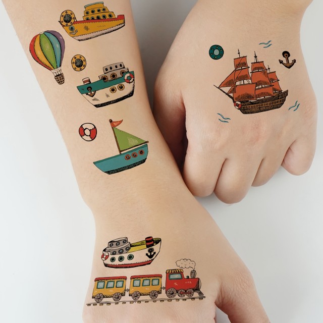Komplet 30 barvnih otroških tattoo nalepk 