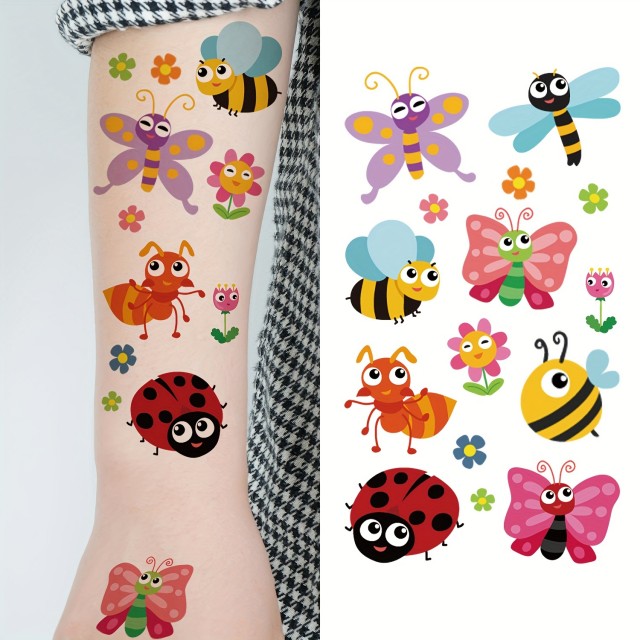 Komplet 30 barvnih otroških tattoo nalepk 