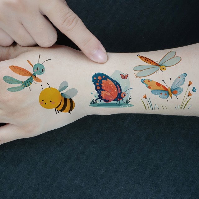 Komplet 30 barvnih otroških tattoo nalepk 