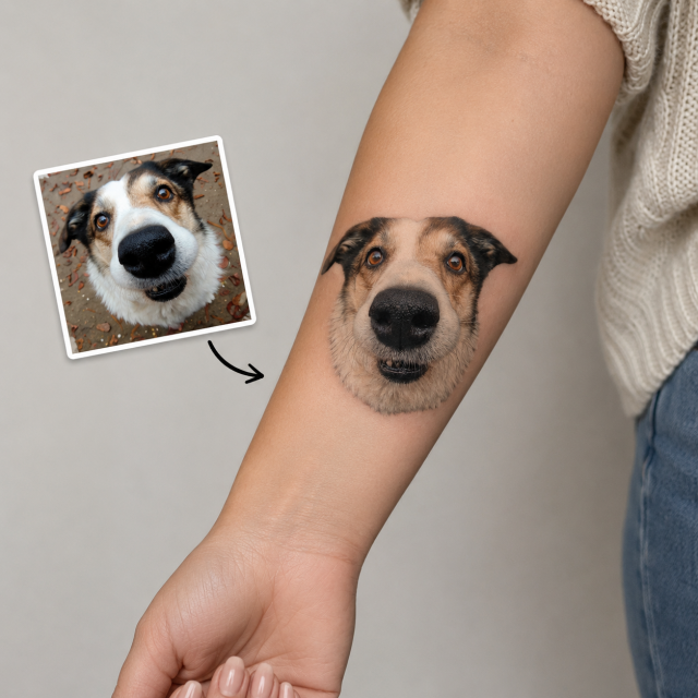 Personalizirana tatu nalepka s hišnim ljubljenčkom