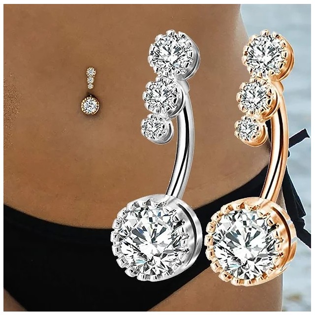 Piercing za popek, srebrn ali zlat